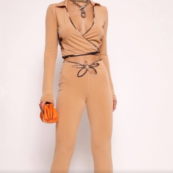 I.AM.GIA authentic Renalee Flare Pants in tan beige - Picture 1 of 7